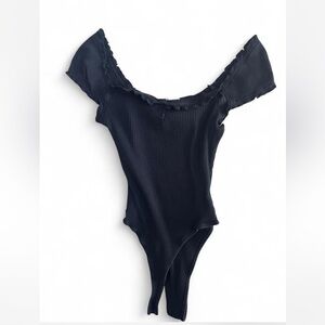 Black Off-Shoulder Bodysuit